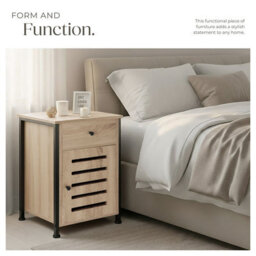 Tectake Bedside Table Waterford   - Industrial Wood Light, Oak Sonoma - thumbnail 5
