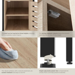Tectake Bedside Table Waterford   - Industrial Wood Light, Oak Sonoma - thumbnail 4