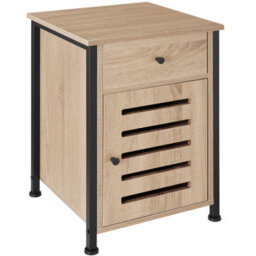 Tectake Bedside Table Waterford   - Industrial Wood Light, Oak Sonoma - thumbnail 1