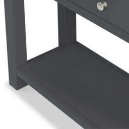 Farro Charcoal 85Cm Console Table With Drawer - Painted With Oak Top - By Roseland Furniture - thumbnail 7