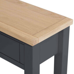 Farro Charcoal 85Cm Console Table With Drawer - Painted With Oak Top - By Roseland Furniture - thumbnail 4