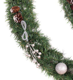 Best Artificial 12Ft / 360Cm Decorated Frozen Christmas Garland With Realistic Ice Crystals With 100 Bright White Battery Lights - thumbnail 8