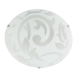 Happy Homewares Traditional Frosted White Floral Circular Glass Ip20 Flush Ceiling Light Fitting - thumbnail 3