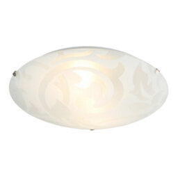 Happy Homewares Traditional Frosted White Floral Circular Glass Ip20 Flush Ceiling Light Fitting - thumbnail 2