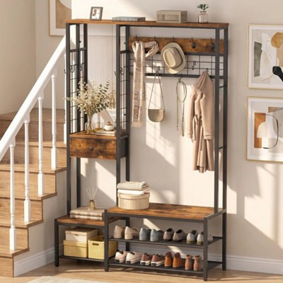 Coat Rack W/shoe Storage Coat Stand W/bench Shoe Storage Organizer - image 1