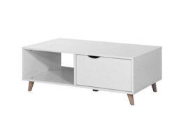 Timber Art Design Pulford Scandi Coffee Table 2 Drawers White Living Room Storage Furniture - thumbnail 2
