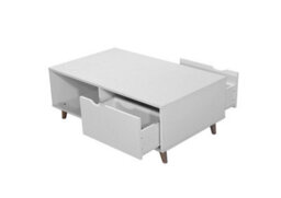 Timber Art Design Pulford Scandi Coffee Table 2 Drawers White Living Room Storage Furniture - thumbnail 3