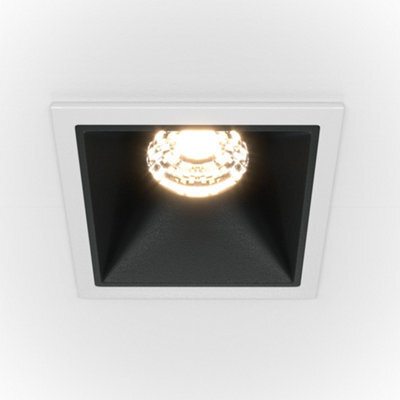Luminosa Lighting Luminosa Maytoni Alfa Led Square Dimmable Recessed Downlight White, Black, 500Lm, 4000K - image 1