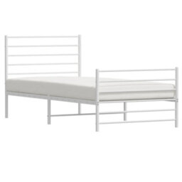 Berkfield Metal Bed Frame With Headboard And Footboard White 107X203 Cm - thumbnail 4