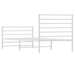 Berkfield Metal Bed Frame With Headboard And Footboard White 107X203 Cm - thumbnail 8