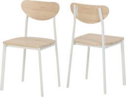 Seconique Riley Dining Set Table And 4 Chairs White And Light Oak Effect Veneer - thumbnail 8