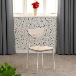 Seconique Riley Dining Set Table And 4 Chairs White And Light Oak Effect Veneer - thumbnail 2