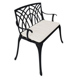 Charles Bentley Metal Cast Aluminium 2 Seater Garden Patio Bench Seat - thumbnail 4