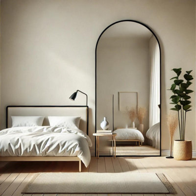 Jōbū Jobu Home - Akiko, Full Length Black Metal Arched Mirror - 180Cm X 90Cm - image 1