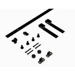 Afit Barn Sliding Door Track Kit With Anti-Jump Guides - 1.5M - Matt Black - thumbnail 2