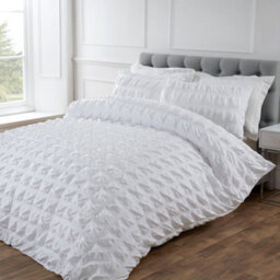 Julian Charles Home Sheraton White Super Soft Seersucker Duvet Set - thumbnail 3