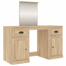 Berkfield Dressing Table With Mirror Sonoma Oak 130X50X132.5 Cm - thumbnail 2