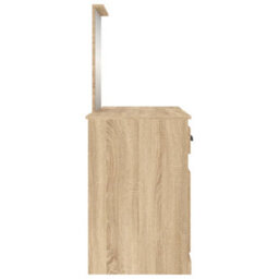 Berkfield Dressing Table With Mirror Sonoma Oak 130X50X132.5 Cm - thumbnail 7