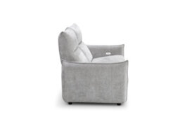 3 Seater Electric Recliner Sofa In Grey Textured Chenille - thumbnail 6