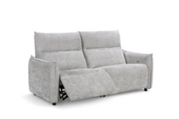 3 Seater Electric Recliner Sofa In Grey Textured Chenille - thumbnail 3