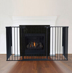 Safetots Extra Tall Multi Panel Fire Surround, 77Cm Deep X 190Cm Wide, Black, 105Cm High, Baby And Toddler Fire Guard - thumbnail 2