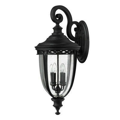 Stylish Outdoor Ip44 4-Bulb Black Led Wall Sconce For Exterior Lighting
