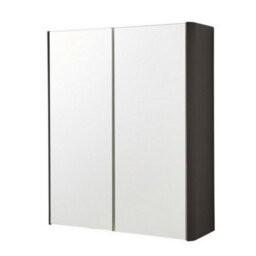 Clifton 2-Door Mirror Bathroom Cabinet 600mm H X 500mm W - Matt Graphite - (Arch) - thumbnail 1