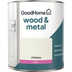 GoodHome Ottawa Satin Metal & Wood Paint, 750Ml - thumbnail 2