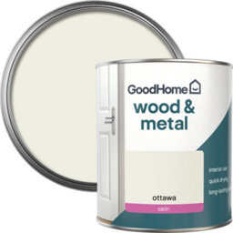 GoodHome Ottawa Satin Interior Metal & Wood Paint, 750Ml