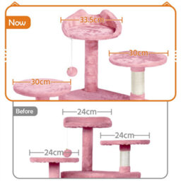 Yaheetech Pink 158Cm Multilevel Cat Tree Plush Cat Tower Medium - thumbnail 5