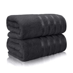 Casabella Bath Sheets 2 Pack Jumbo Bathsheet 90X180 Cm 100% Cotton Towels Quick Dry Super Soft Highly Absorbent Grey - thumbnail 1