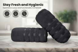 Casabella Bath Sheets 2 Pack Jumbo Bathsheet 90X180 Cm 100% Cotton Towels Quick Dry Super Soft Highly Absorbent Grey - thumbnail 3