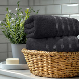 Casabella Bath Sheets 2 Pack Jumbo Bathsheet 90X180 Cm 100% Cotton Towels Quick Dry Super Soft Highly Absorbent Grey - thumbnail 4