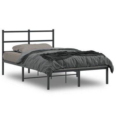 Berkfield Metal Bed Frame Without Mattress With Headboard Black 120X190Cm - image 1