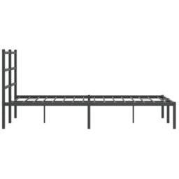 Berkfield Metal Bed Frame Without Mattress With Headboard Black 120X190Cm - thumbnail 6