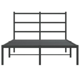 Berkfield Metal Bed Frame Without Mattress With Headboard Black 120X190Cm - thumbnail 5