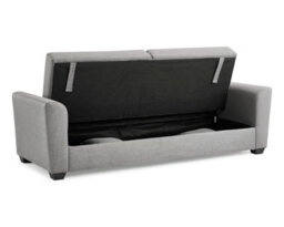 Home Detail Fallon 3 Seater Storage Grey Fabric Clic-Clac Recliner Sofabed - thumbnail 2