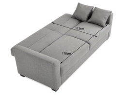 Home Detail Fallon 3 Seater Storage Grey Fabric Clic-Clac Recliner Sofabed - thumbnail 8