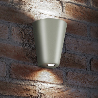 Auraglow 14W Indoor / Outdoor Double Up & Down Wall Light - Silver - Cool White - image 1