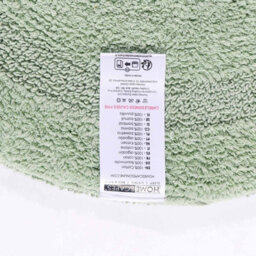 Homescapes Luxury Reversible Round Bath Mat - Sage Green - thumbnail 3