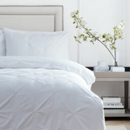 Paoletti Elysia Pinch Pleat Embroidered Duvet Sets, White, Double - thumbnail 3