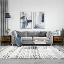 Berkfield Modern Coffee Tables 2 Pcs Smoked Oak 50X46X50 Cm Engineered Wood - thumbnail 2