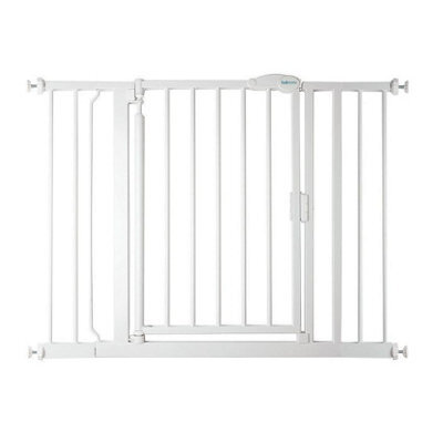 Safetots Pressure Fit Self Closing Stair Gate, 103.8Cm - 110.8Cm, White, Auto Closing Baby Gate, Safety Barrier - image 1