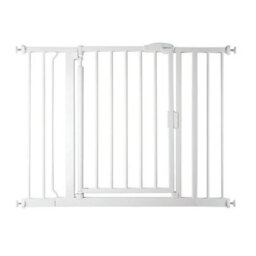Safetots Pressure Fit Self Closing Stair Gate, 103.8Cm - 110.8Cm, White, Auto Closing Baby Gate, Safety Barrier - thumbnail 1