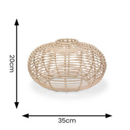Valuelights Romy Natural Rattan Easy Fit Ceiling Light Shade (D)35Cm - thumbnail 5