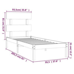 Walplus Bed Frame Without Mattres 90X200 Cms Solid Wood - thumbnail 6