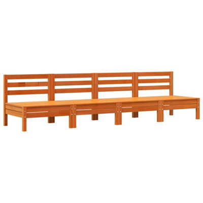 Berkfield Durable Garden Sofas Armless 4 Pcs Wax Brown Solid Wood Pine