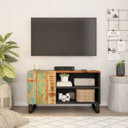Berkfield Tv Cabinet 80X33X46 Cm Solid Wood Reclaimed&engineered Wood - thumbnail 1