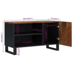 Berkfield Tv Cabinet 80X33X46 Cm Solid Wood Reclaimed&engineered Wood - thumbnail 9