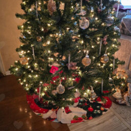Amorly 90Cm Christmas Tree Skirt With Santa, Snowman And Snowflake Motifs, Farmhouse Style Tree Base Cover For Winter Holiday Party - thumbnail 7